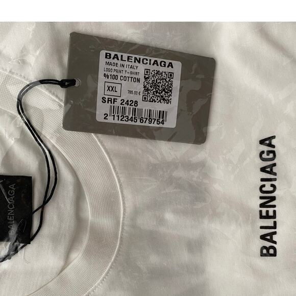 New Balenciaga Unisex Logo Print T-Shirt Size  XXL - Picture 4 of 4